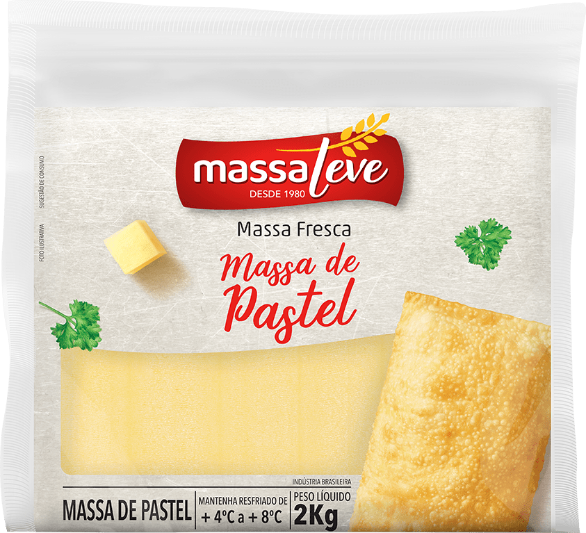 MASSA DE PASTEL QUADRADA 2 KG | Massa Leve